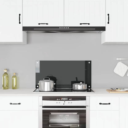 Kitchen Backsplash Black 80 x 40 cm Tempered Glass