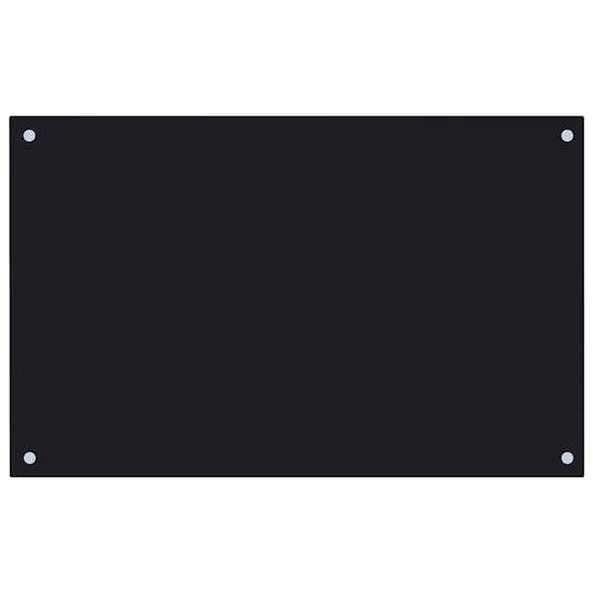 Kitchen Backsplash Black 80 x 50 cm Tempered Glass