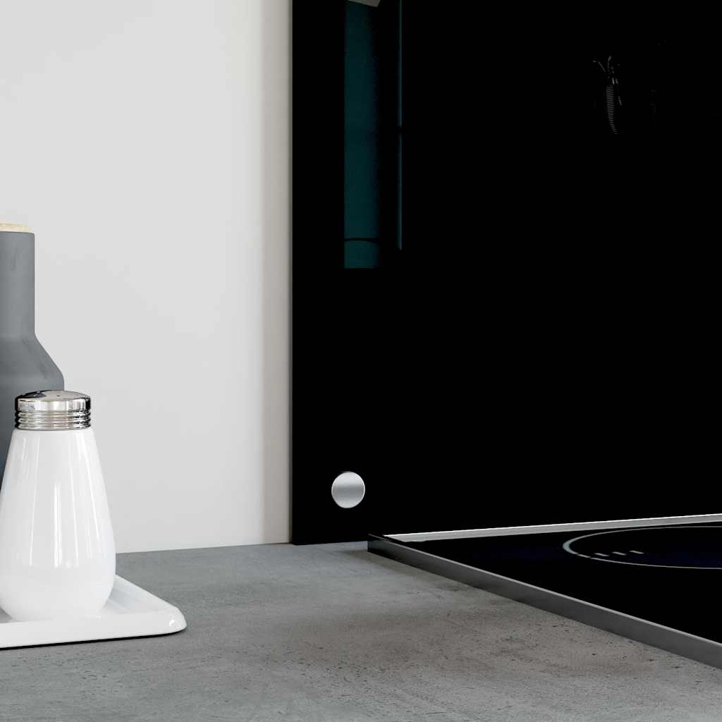 Kitchen Backsplash Black 80 x 50 cm Tempered Glass