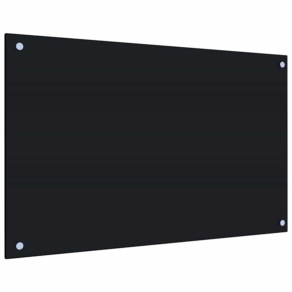 Kitchen Backsplash Black 80 x 50 cm Tempered Glass