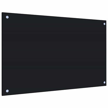 Kitchen Backsplash Black 80 x 50 cm Tempered Glass