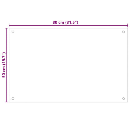 Kitchen Backsplash Black 80 x 50 cm Tempered Glass