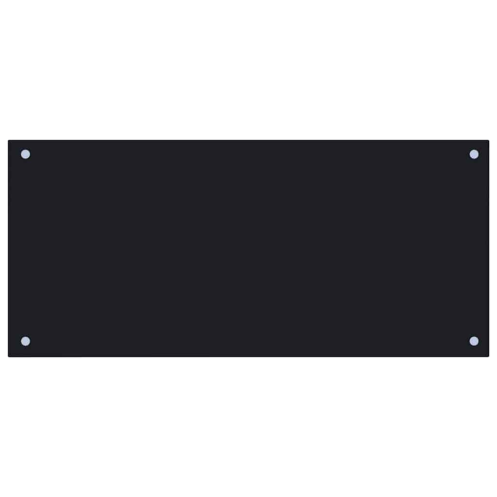 Kitchen Backsplash Black 90 x 40 cm Tempered Glass