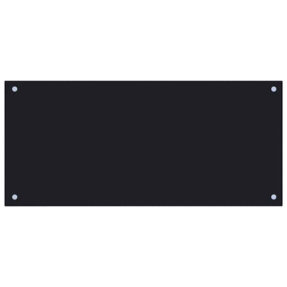 Kitchen Backsplash Black 90 x 40 cm Tempered Glass