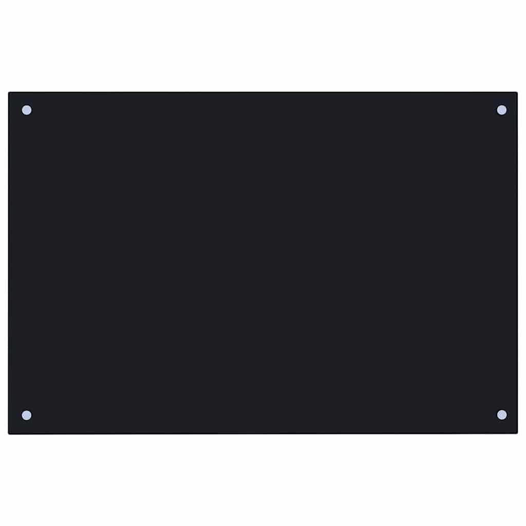 Kitchen Backsplash Black 90 x 50 cm Tempered Glass