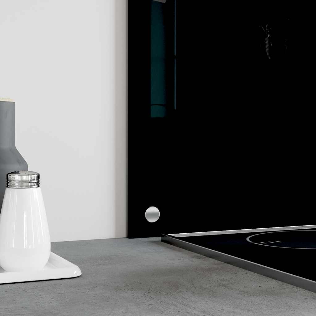 Kitchen Backsplash Black 90 x 50 cm Tempered Glass