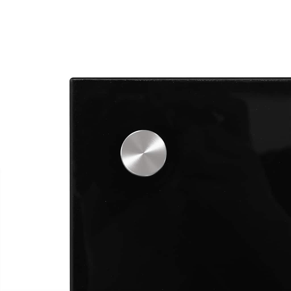 Kitchen Backsplash Black 90 x 50 cm Tempered Glass