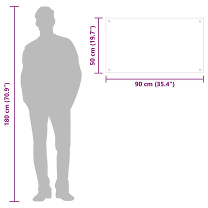 Kitchen Backsplash Black 90 x 50 cm Tempered Glass