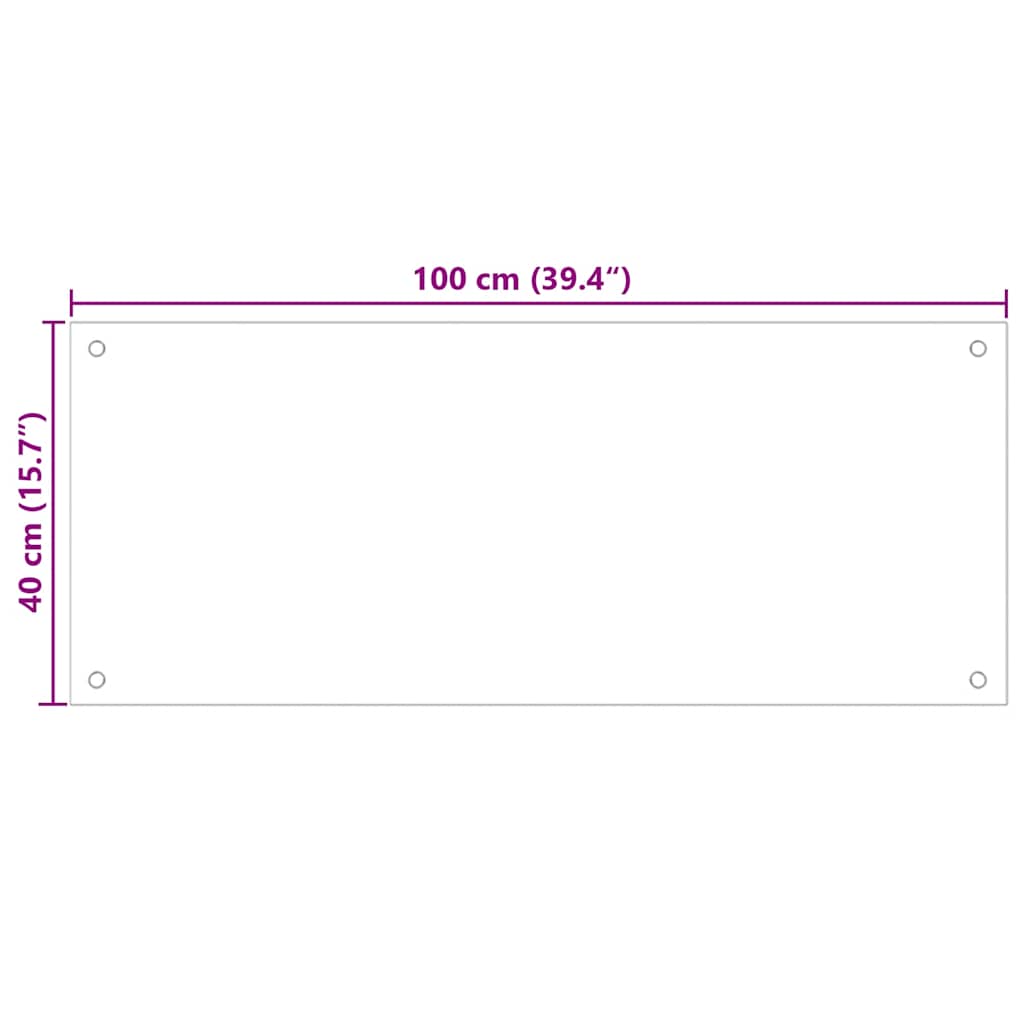 Kitchen Backsplash Black 100 x 40 cm Tempered Glass