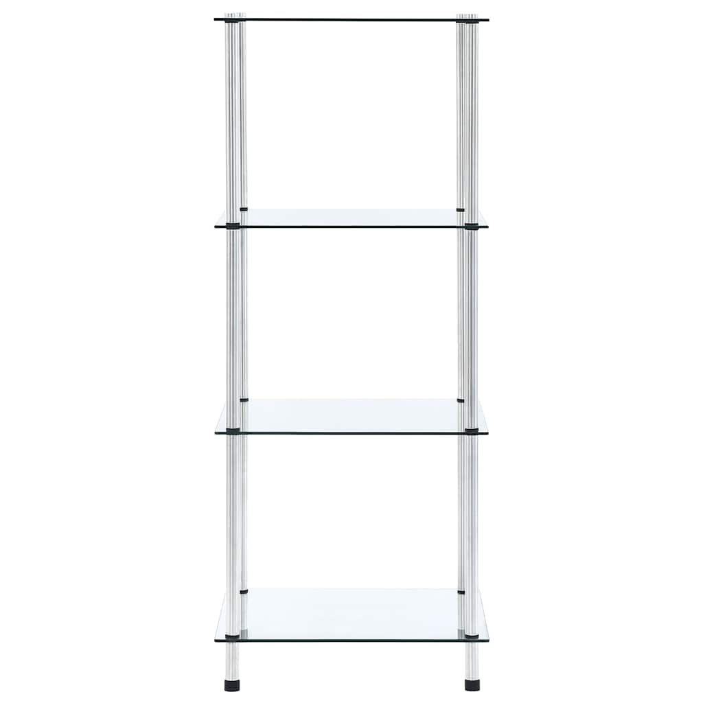 4-Tier Shelf Transparent 40x40x100 cm Tempered Glass