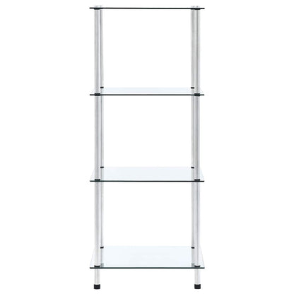 4-Tier Shelf Transparent 40x40x100 cm Tempered Glass