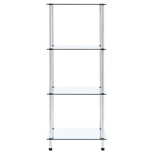 4-Tier Shelf Transparent 40x40x100 cm Tempered Glass