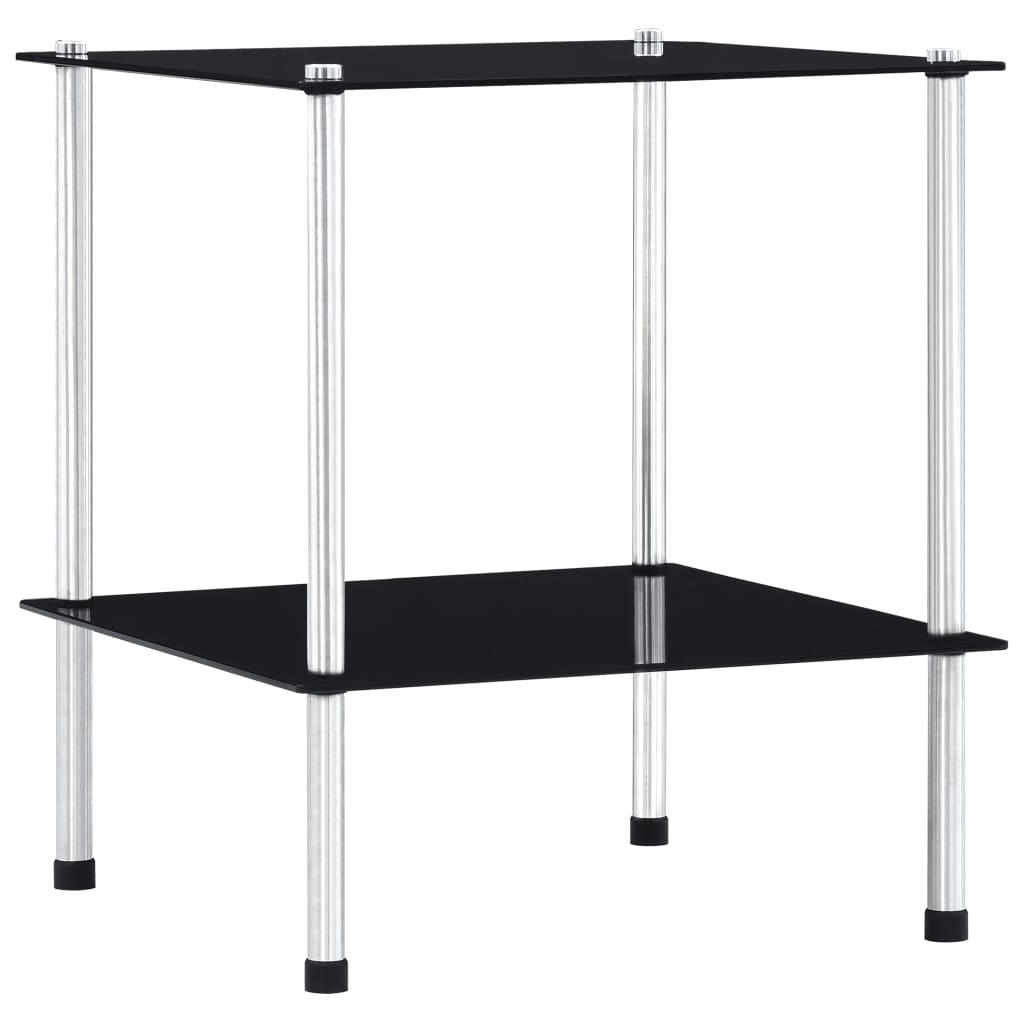 Shelf | Black | Tempered glass, stainless steel | Compact | Shelf
