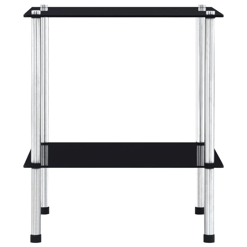 Shelf | Black | Tempered glass, stainless steel | Compact | Shelf