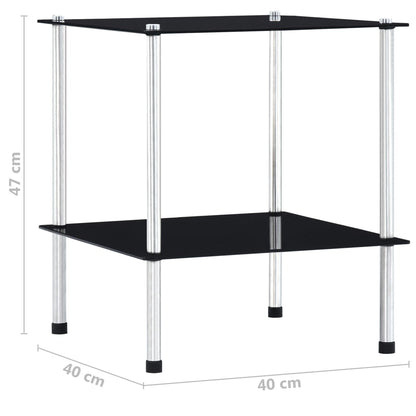 Shelf | Black | Tempered glass, stainless steel | Compact | Shelf
