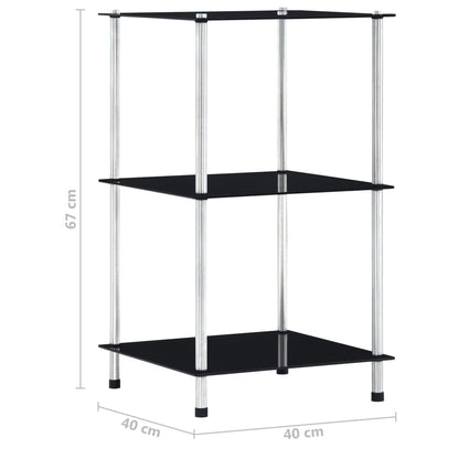 Shelf | Black | Tempered glass | Compact | Shelf | Square | Contemporary