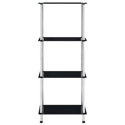 Shelf | Black | Tempered glass, stainless steel frame | 40x40x100 cm