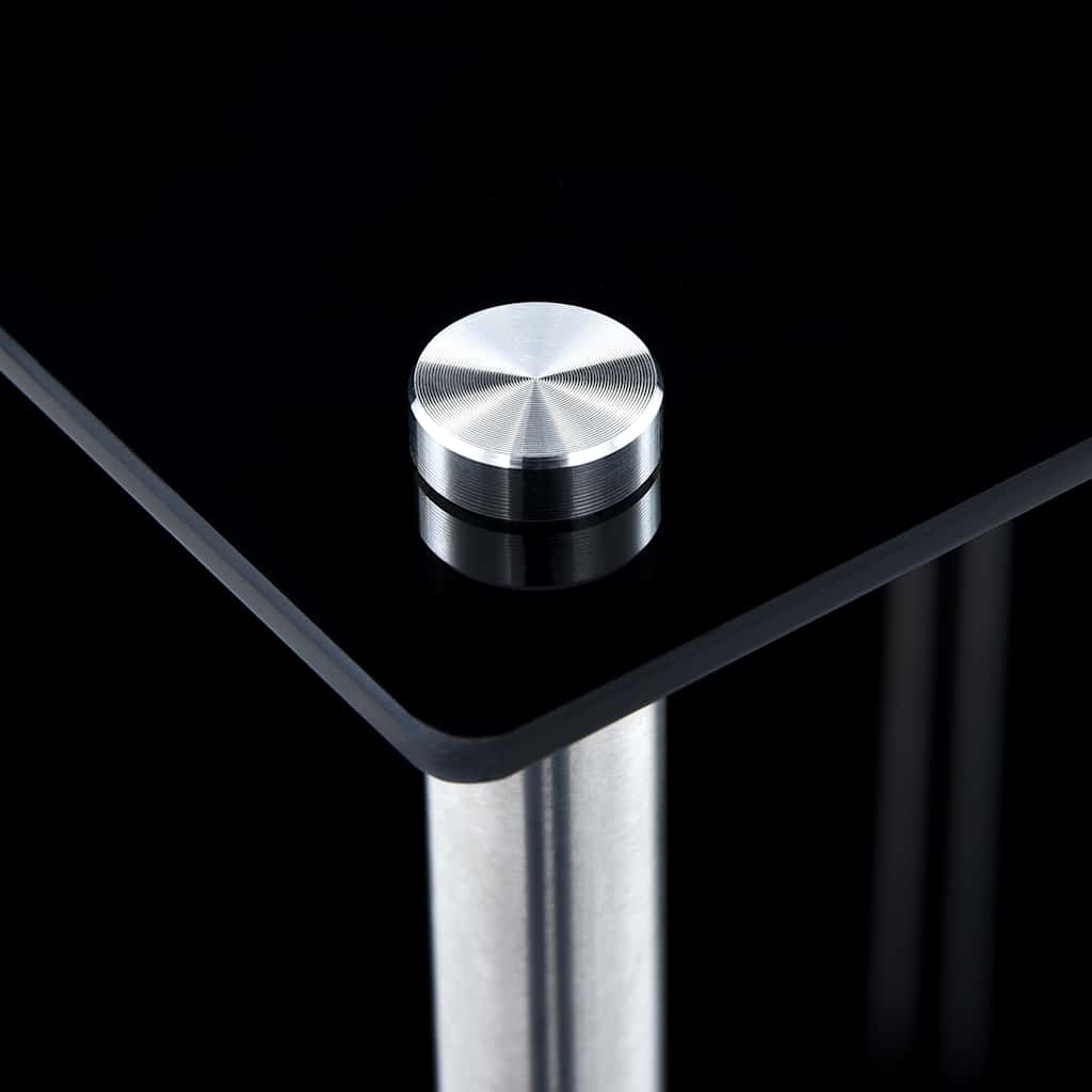 Shelf | Black | Tempered glass, stainless steel frame | 40x40x100 cm