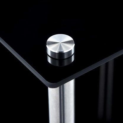 Shelf | Black | Tempered glass, stainless steel frame | 40x40x100 cm