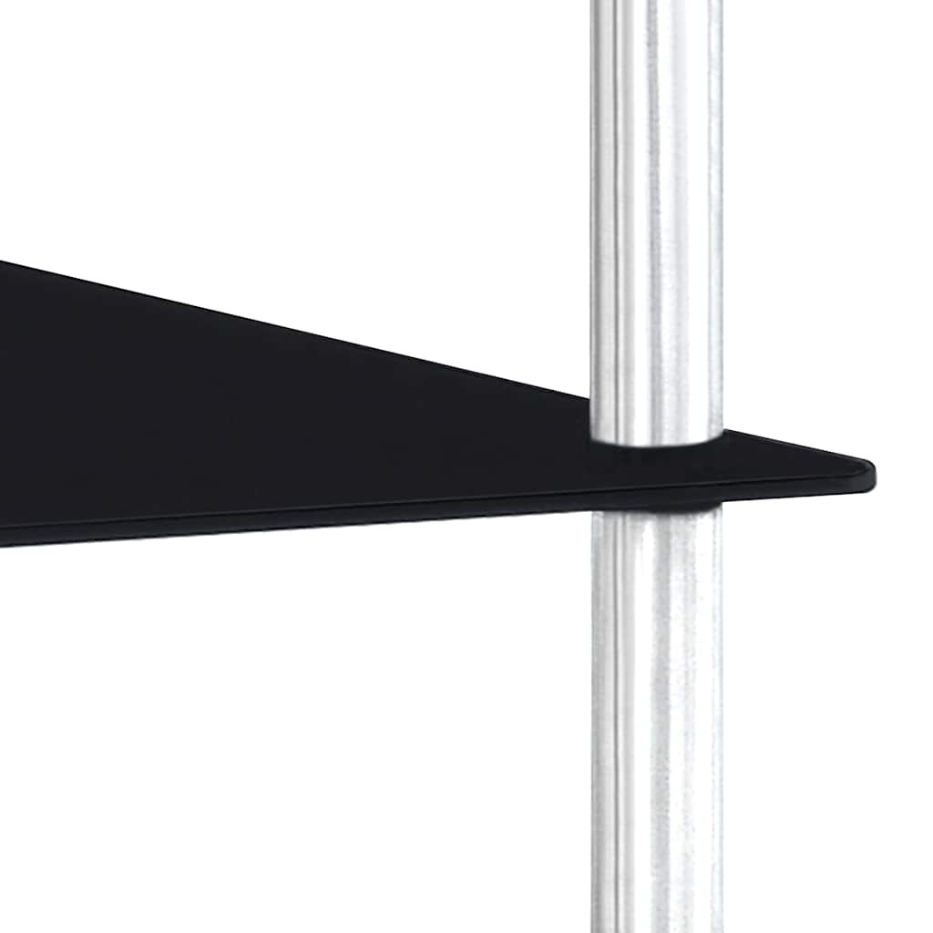 Shelf | Black | Tempered glass, stainless steel frame | 40x40x100 cm