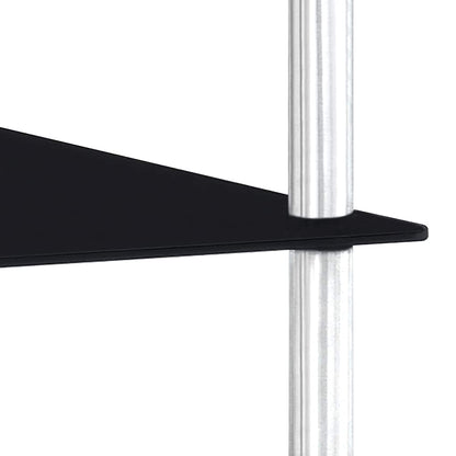 Shelf | Black | Tempered glass, stainless steel frame | 40x40x100 cm