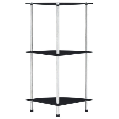 Shelf | Black | Tempered glass and aluminium | 30x30x67 cm | Shelf