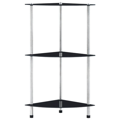 Shelf | Black | Tempered glass and aluminium | 30x30x67 cm | Shelf