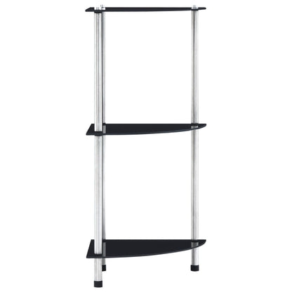 Shelf | Black | Tempered glass and aluminium | 30x30x67 cm | Shelf