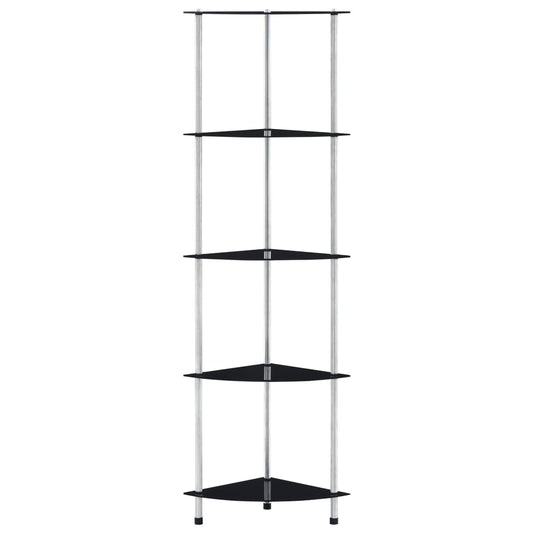 Shelf | Black | Tempered glass | 30x30x130 cm | Shelf | Square | Modern