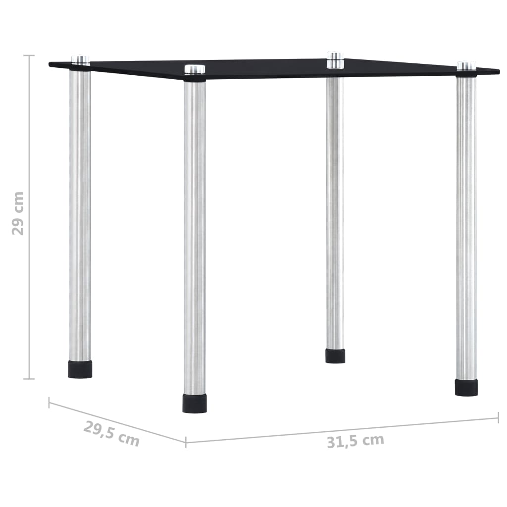 Nesting Tables 3 pcs Black Tempered Glass