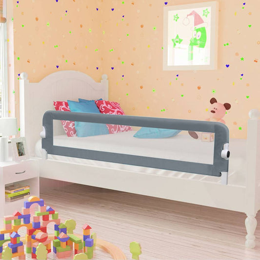 Toddler Safety Bed Rail Grey 120x42 cm Polyester