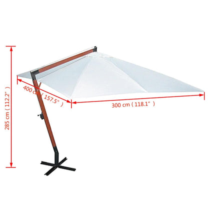 40081 vidaXL Parasol 300 x 400 cm White
