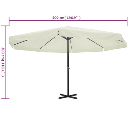 Garden Parasol White Aluminium 500 cm