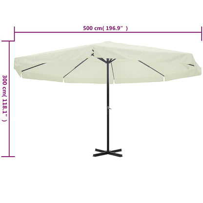Parasol White Aluminium 500 cm