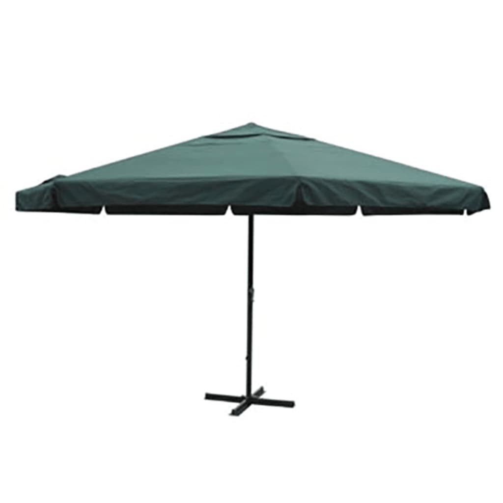 Garden Parasol | Green | Aluminium, Polyester | Large | Height-Adjustable