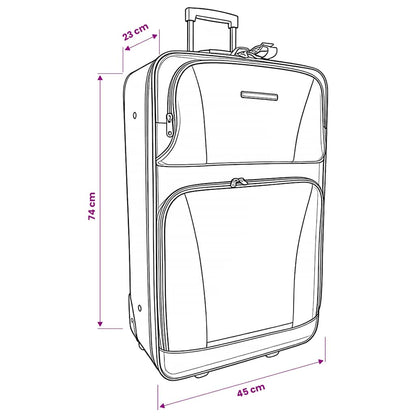 Five Piece Travel Luggage Set Black