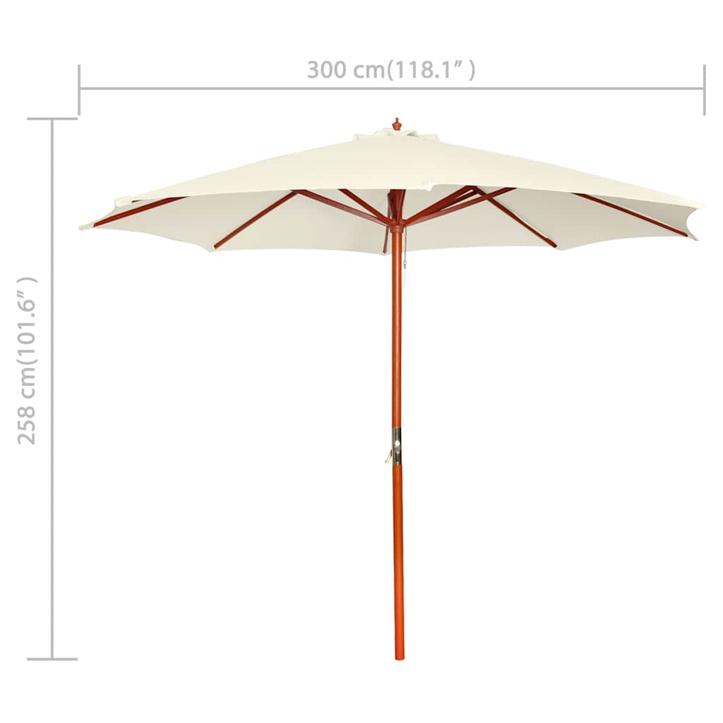 40437 vidaXL Parasol 300x258 cm Sand White
