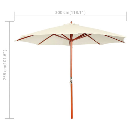 40437 vidaXL Parasol 300x258 cm Sand White