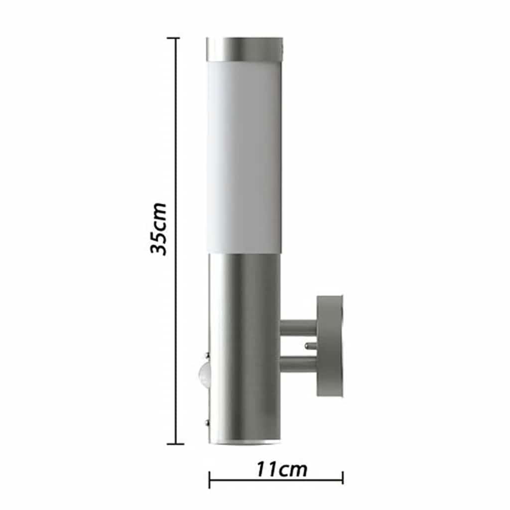Outdoor Wall Lamps 2 pcs with Motion Detector Stainless Steel