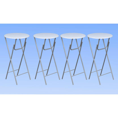 Bar Tables 4 pcs with MDF Tabletop White