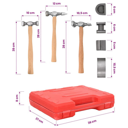 7-Piece Auto Body Hammer and Dolly Dent Repair Set