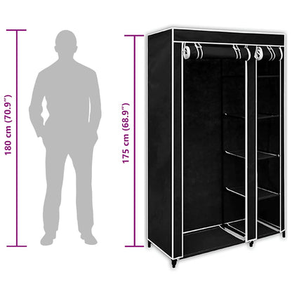 Folding Wardrobe Black 110x45x175 cm
