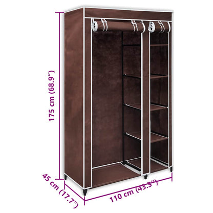 Fabric Wardrobe Brown