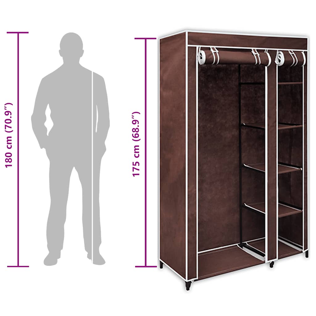 Fabric Wardrobe Brown