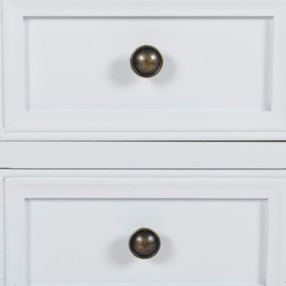 Nightstand with 2 Drawers MDF White