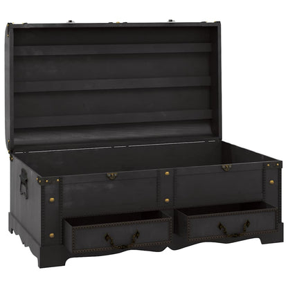 60797 vidaXL Wooden Treasure Chest Large Black