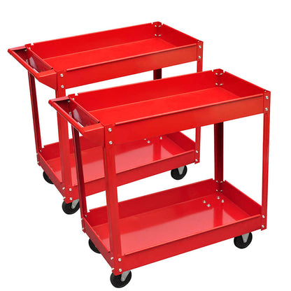 140155 vidaXL 2 x Workshop Tool Trolley 100 kg 2 Shelves