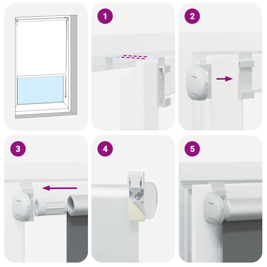 Roller blind blackout 124.4x175 cm Fabric Width 120 cm off white