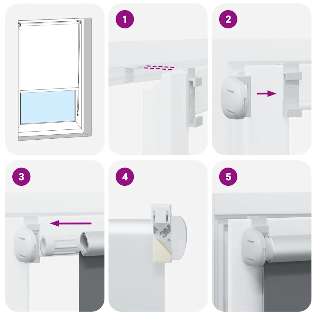 Roller blind blackout 144.4x230 cm Fabric Width 140 cm off white