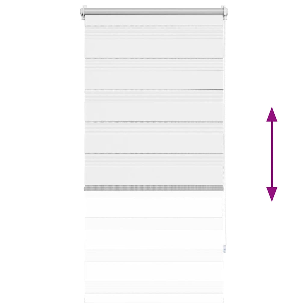 Zebra blind 60.9x120 cm Fabric Width 56.7 cm white